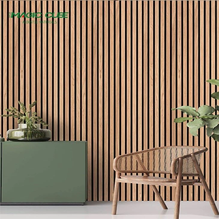Acoustic Wooden Veneer Slats Wall Panel