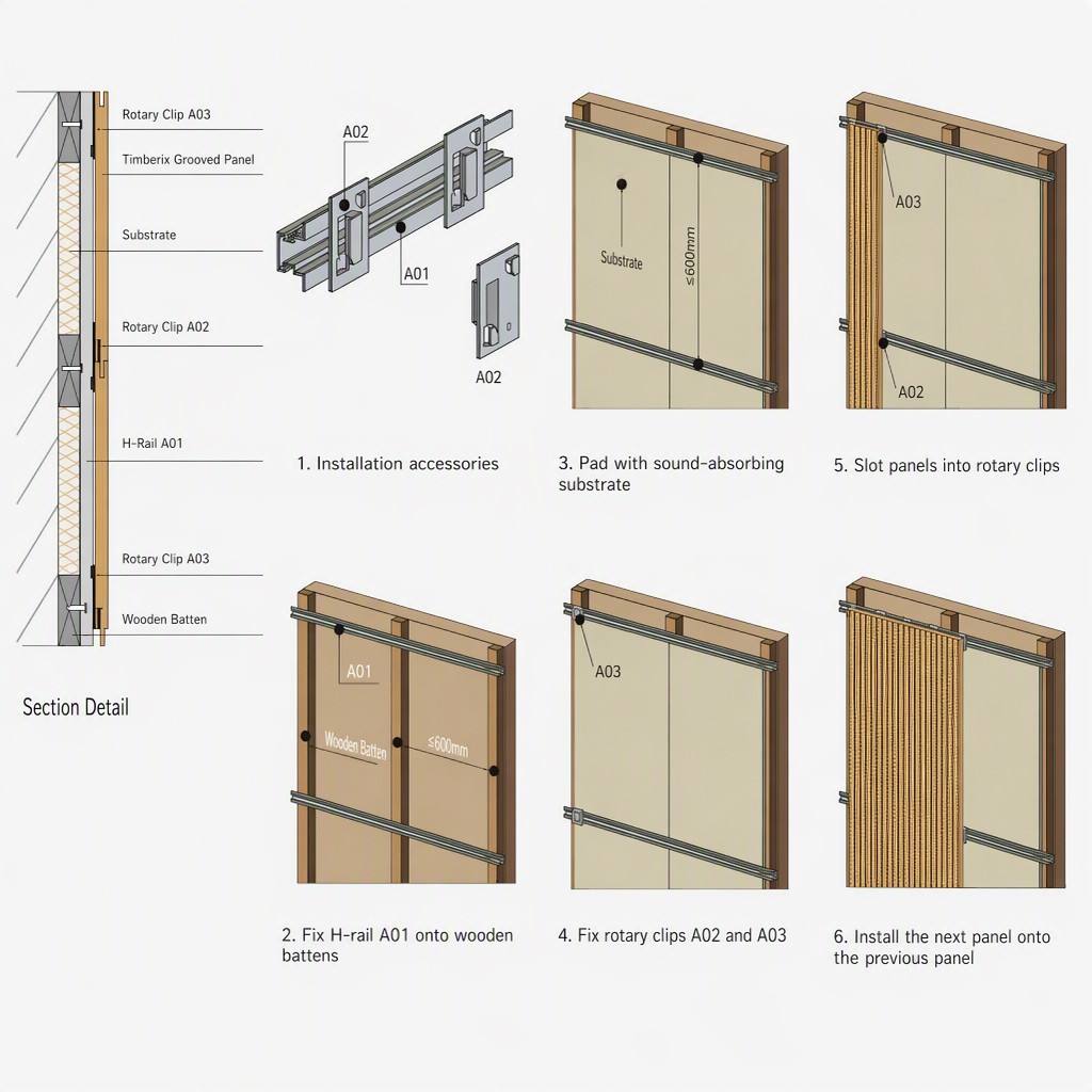 Perforated Wood Acoustic Wall Panels Installation Methods Perforated Wood Acoustic Wall Panels Installation Methods