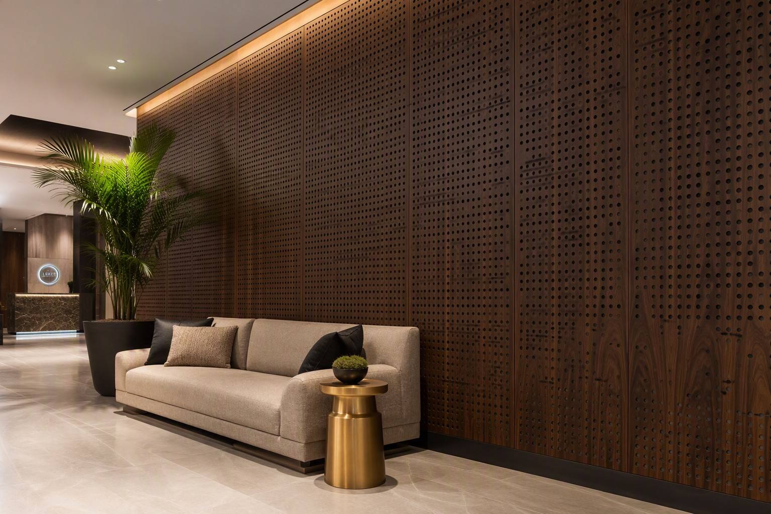 Perforated Wood Acoustic Wall Panels for Hotel Perforated Wood Acoustic Wall Panels for Hotel